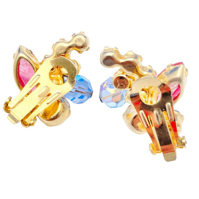 Vintage Juliana Pink, Blue, Yellow, Green Rhinestone Earrings by Juliana - Vintage Meet Modern Vintage Jewelry - Chicago, Illinois - #oldhollywoodglamour #vintagemeetmodern #designervintage #jewelrybox #antiquejewelry #vintagejewelry