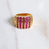 Vintage Ruby Channel Set Wide Band Ring by Hallmarked 925 - Vintage Meet Modern Vintage Jewelry - Chicago, Illinois - #oldhollywoodglamour #vintagemeetmodern #designervintage #jewelrybox #antiquejewelry #vintagejewelry