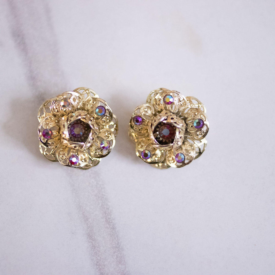 Vintage Sarah Coventry Huge Gold Flower Statement Earrings by Sarah Coventry - Vintage Meet Modern Vintage Jewelry - Chicago, Illinois - #oldhollywoodglamour #vintagemeetmodern #designervintage #jewelrybox #antiquejewelry #vintagejewelry