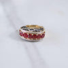 Vintage Channel Set Ruby with Blue Enamel Mogul Statement Ring by Unsigned Beauty - Vintage Meet Modern Vintage Jewelry - Chicago, Illinois - #oldhollywoodglamour #vintagemeetmodern #designervintage #jewelrybox #antiquejewelry #vintagejewelry