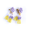 Vintage Vendome Yellow and Purple Caged Flower Earrings by Vendome - Vintage Meet Modern Vintage Jewelry - Chicago, Illinois - #oldhollywoodglamour #vintagemeetmodern #designervintage #jewelrybox #antiquejewelry #vintagejewelry