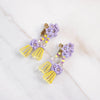 Vintage Vendome Yellow and Purple Caged Flower Earrings by Vendome - Vintage Meet Modern Vintage Jewelry - Chicago, Illinois - #oldhollywoodglamour #vintagemeetmodern #designervintage #jewelrybox #antiquejewelry #vintagejewelry