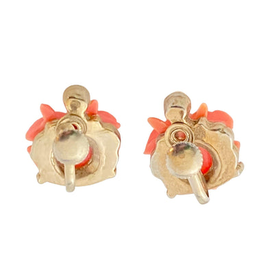 Vintage Coral Flower and Pearl Earrings by Unsigned Beauty - Vintage Meet Modern Vintage Jewelry - Chicago, Illinois - #oldhollywoodglamour #vintagemeetmodern #designervintage #jewelrybox #antiquejewelry #vintagejewelry