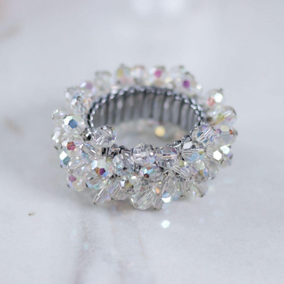 Vintage Aurora Borealis Cha Cha Bracelet by Japan - Vintage Meet Modern Vintage Jewelry - Chicago, Illinois - #oldhollywoodglamour #vintagemeetmodern #designervintage #jewelrybox #antiquejewelry #vintagejewelry