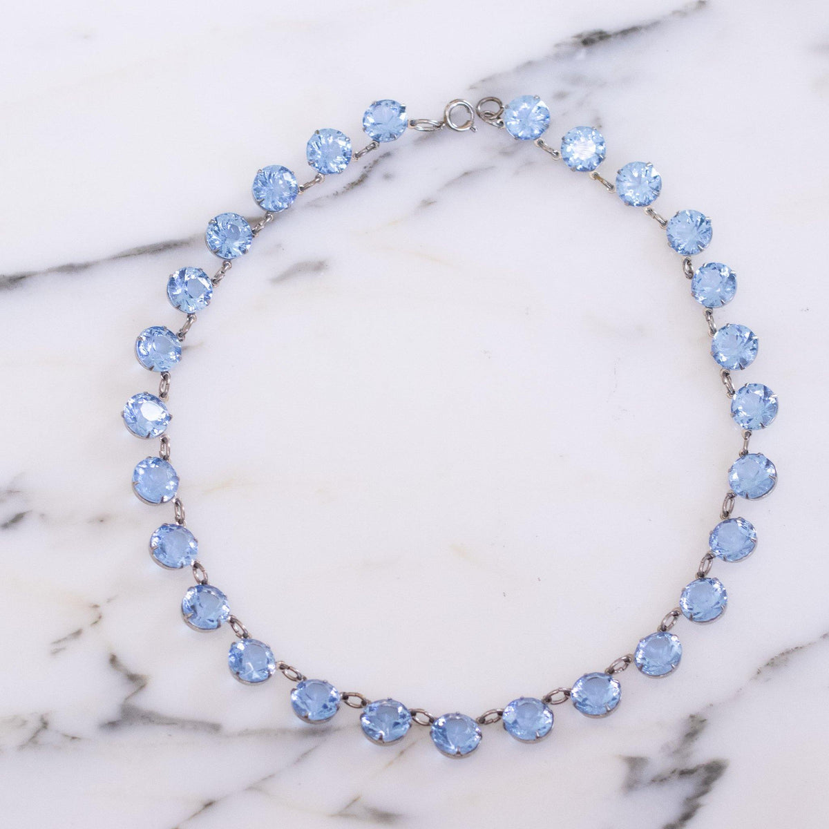 Art Deco Light Blue Set Necklace
