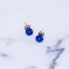 Vintage Blue Moonglow Bead Stud Earrings by Moonglow - Vintage Meet Modern Vintage Jewelry - Chicago, Illinois - #oldhollywoodglamour #vintagemeetmodern #designervintage #jewelrybox #antiquejewelry #vintagejewelry