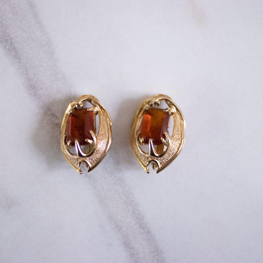 Vintage Sarah Coventry Amber Rhinestone Statement Earrings by Sarah Coventry - Vintage Meet Modern Vintage Jewelry - Chicago, Illinois - #oldhollywoodglamour #vintagemeetmodern #designervintage #jewelrybox #antiquejewelry #vintagejewelry