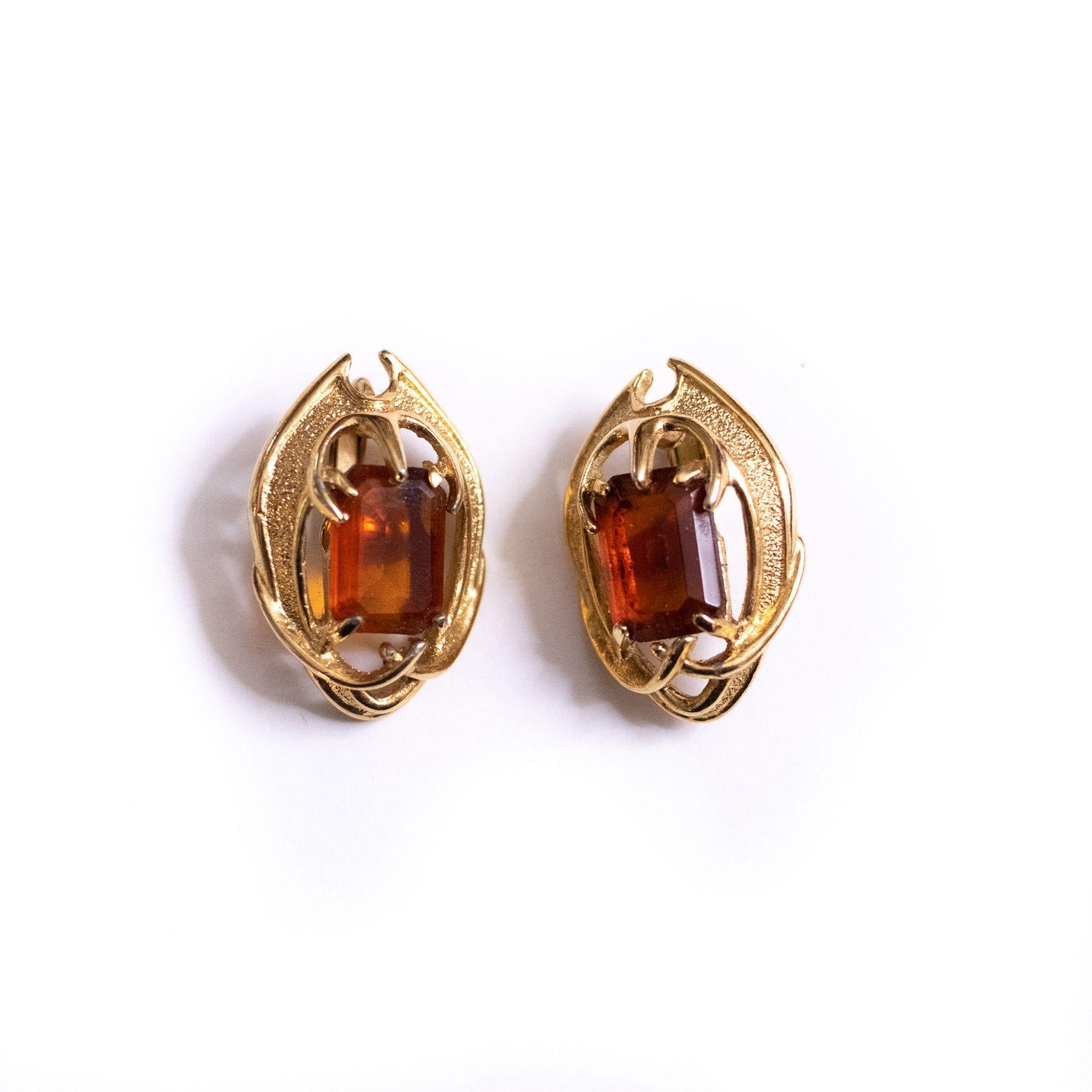 Vintage Sarah Coventry Amber Rhinestone Statement Earrings by Sarah Coventry - Vintage Meet Modern Vintage Jewelry - Chicago, Illinois - #oldhollywoodglamour #vintagemeetmodern #designervintage #jewelrybox #antiquejewelry #vintagejewelry