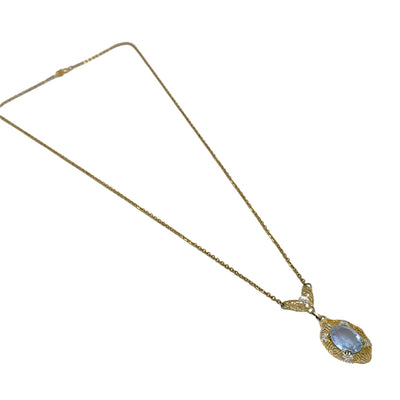 Edwardian Gold and Silver Filigree Alexandrite Pendant Necklace by Vintage Meet Modern  - Vintage Meet Modern Vintage Jewelry - Chicago, Illinois - #oldhollywoodglamour #vintagemeetmodern #designervintage #jewelrybox #antiquejewelry #vintagejewelry