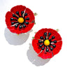Vintage Red Poppy Flower Earrings by Vintage Meet Modern - Vintage Meet Modern Vintage Jewelry - Chicago, Illinois - #oldhollywoodglamour #vintagemeetmodern #designervintage #jewelrybox #antiquejewelry #vintagejewelry