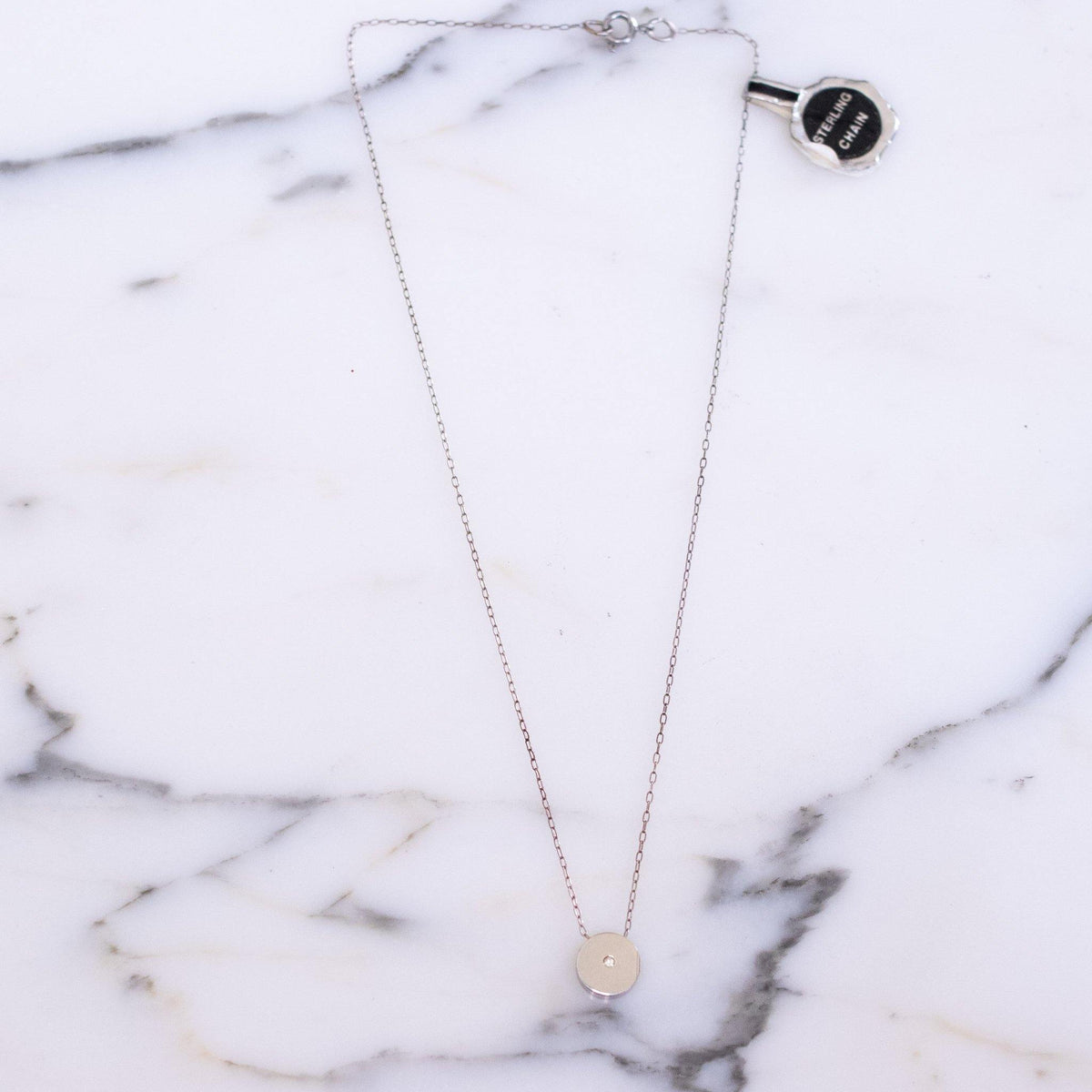 Vintage 1970s Silver Floating Medallion Pendant Necklace