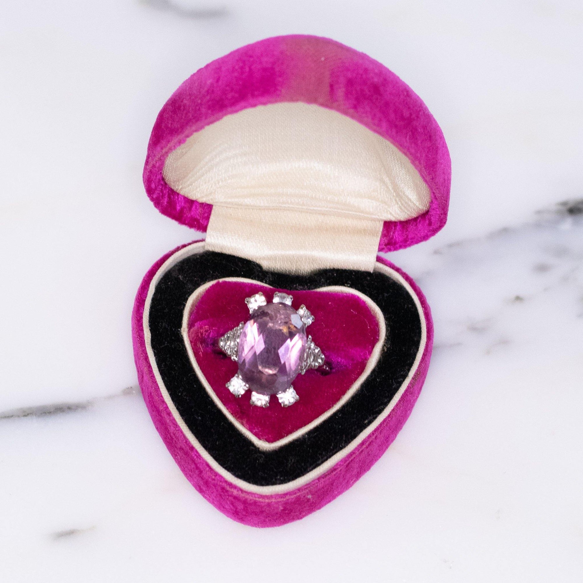 Vintage Purple Crystal Cocktail Statement Ring by West Germany - Vintage Meet Modern Vintage Jewelry - Chicago, Illinois - #oldhollywoodglamour #vintagemeetmodern #designervintage #jewelrybox #antiquejewelry #vintagejewelry