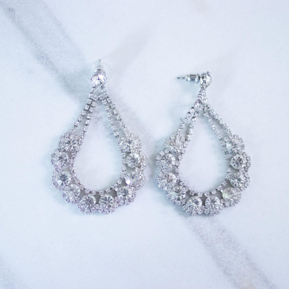 Vintage Rhinestone Chandelier Earrings