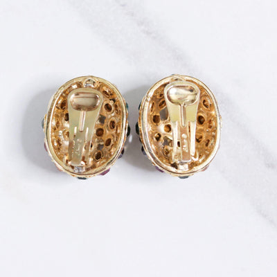 Vintage Blanca Rainbow Rhinestone Statement Earrings by Blanca - Vintage Meet Modern Vintage Jewelry - Chicago, Illinois - #oldhollywoodglamour #vintagemeetmodern #designervintage #jewelrybox #antiquejewelry #vintagejewelry