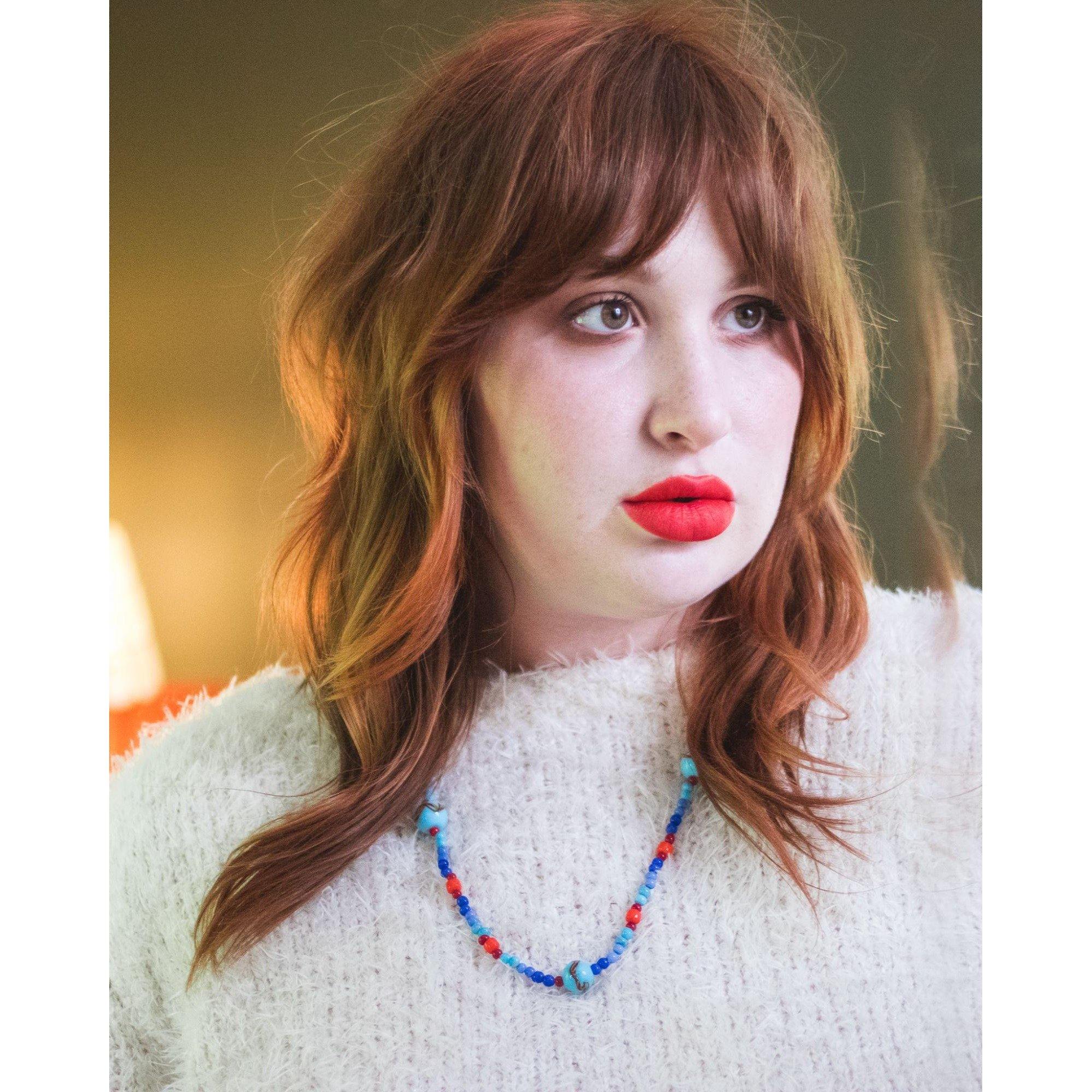 Vintage Red and Blue Venetian Glass Necklace by Made in Italy - Vintage Meet Modern Vintage Jewelry - Chicago, Illinois - #oldhollywoodglamour #vintagemeetmodern #designervintage #jewelrybox #antiquejewelry #vintagejewelry