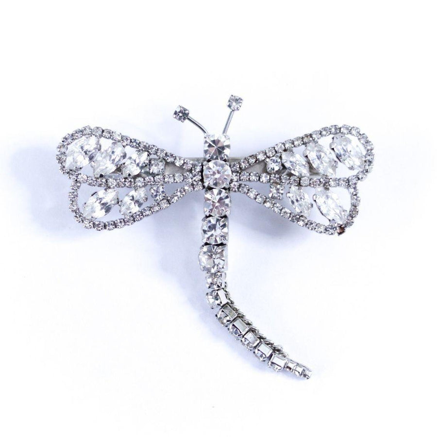 Vintage Diamante Dragonfly Brooch by Unsigned Beauty - Vintage Meet Modern Vintage Jewelry - Chicago, Illinois - #oldhollywoodglamour #vintagemeetmodern #designervintage #jewelrybox #antiquejewelry #vintagejewelry