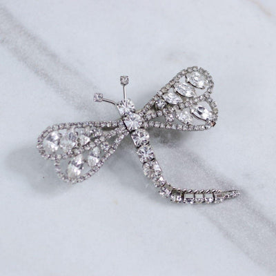 Vintage Diamante Dragonfly Brooch by Unsigned Beauty - Vintage Meet Modern Vintage Jewelry - Chicago, Illinois - #oldhollywoodglamour #vintagemeetmodern #designervintage #jewelrybox #antiquejewelry #vintagejewelry