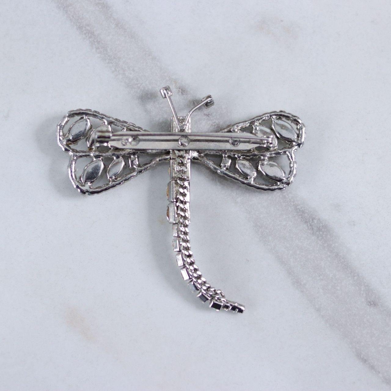 Vintage Diamante Dragonfly Brooch by Unsigned Beauty - Vintage Meet Modern Vintage Jewelry - Chicago, Illinois - #oldhollywoodglamour #vintagemeetmodern #designervintage #jewelrybox #antiquejewelry #vintagejewelry