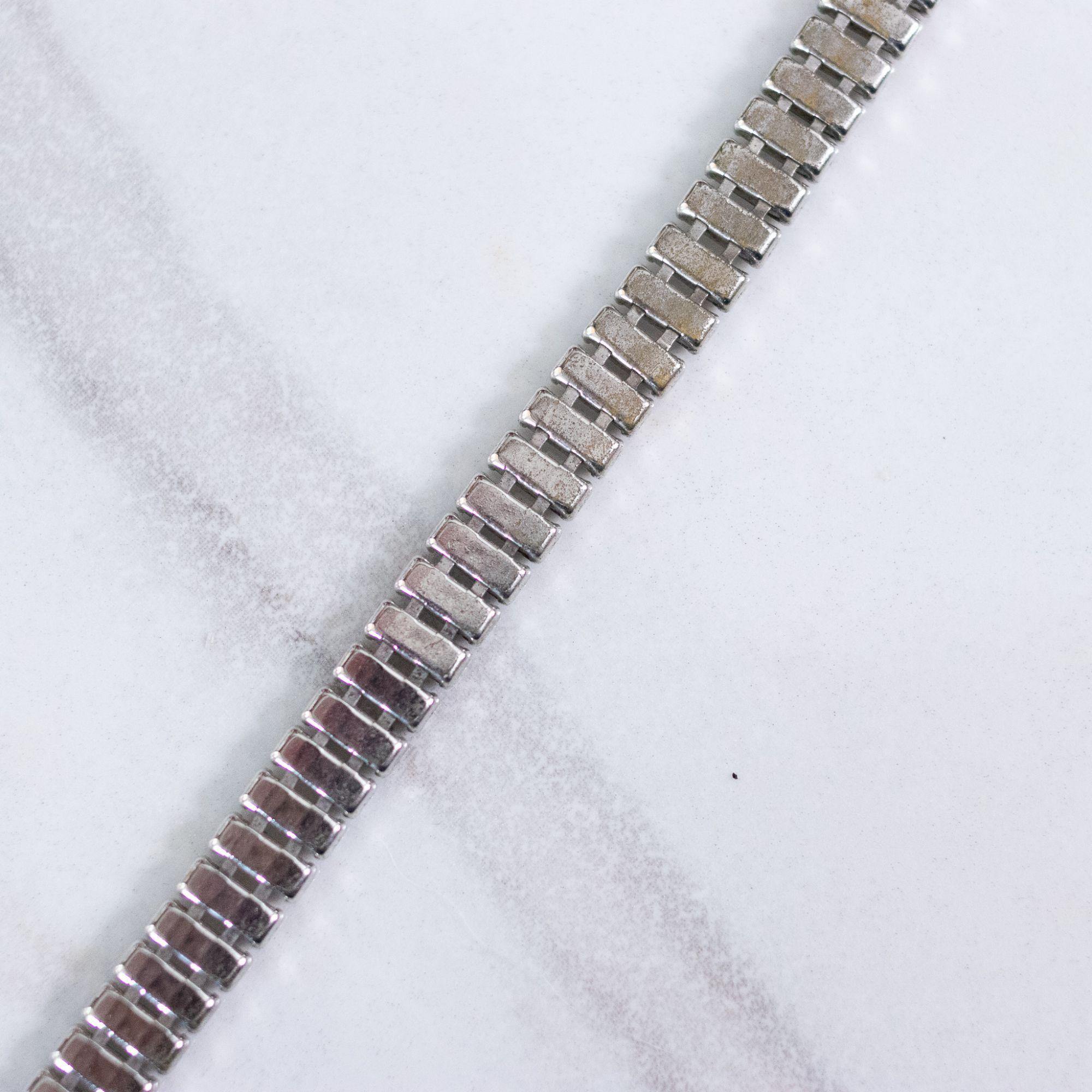 Vintage Art Deco Emerald Cut Crystal Rhinestone Line Bracelet by Unsigned Beauty - Vintage Meet Modern Vintage Jewelry - Chicago, Illinois - #oldhollywoodglamour #vintagemeetmodern #designervintage #jewelrybox #antiquejewelry #vintagejewelry