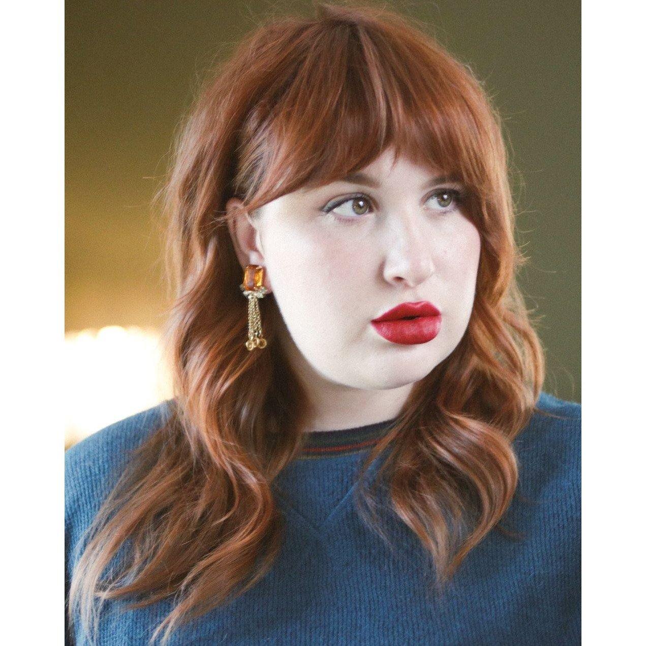 Vintage Amber Rhinestone Earrings with Dangling Bezel Set Rhinestone Tassels by Unsigned Beauty - Vintage Meet Modern Vintage Jewelry - Chicago, Illinois - #oldhollywoodglamour #vintagemeetmodern #designervintage #jewelrybox #antiquejewelry #vintagejewelry