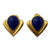 Vintage Gold and Blue Statement Earrings