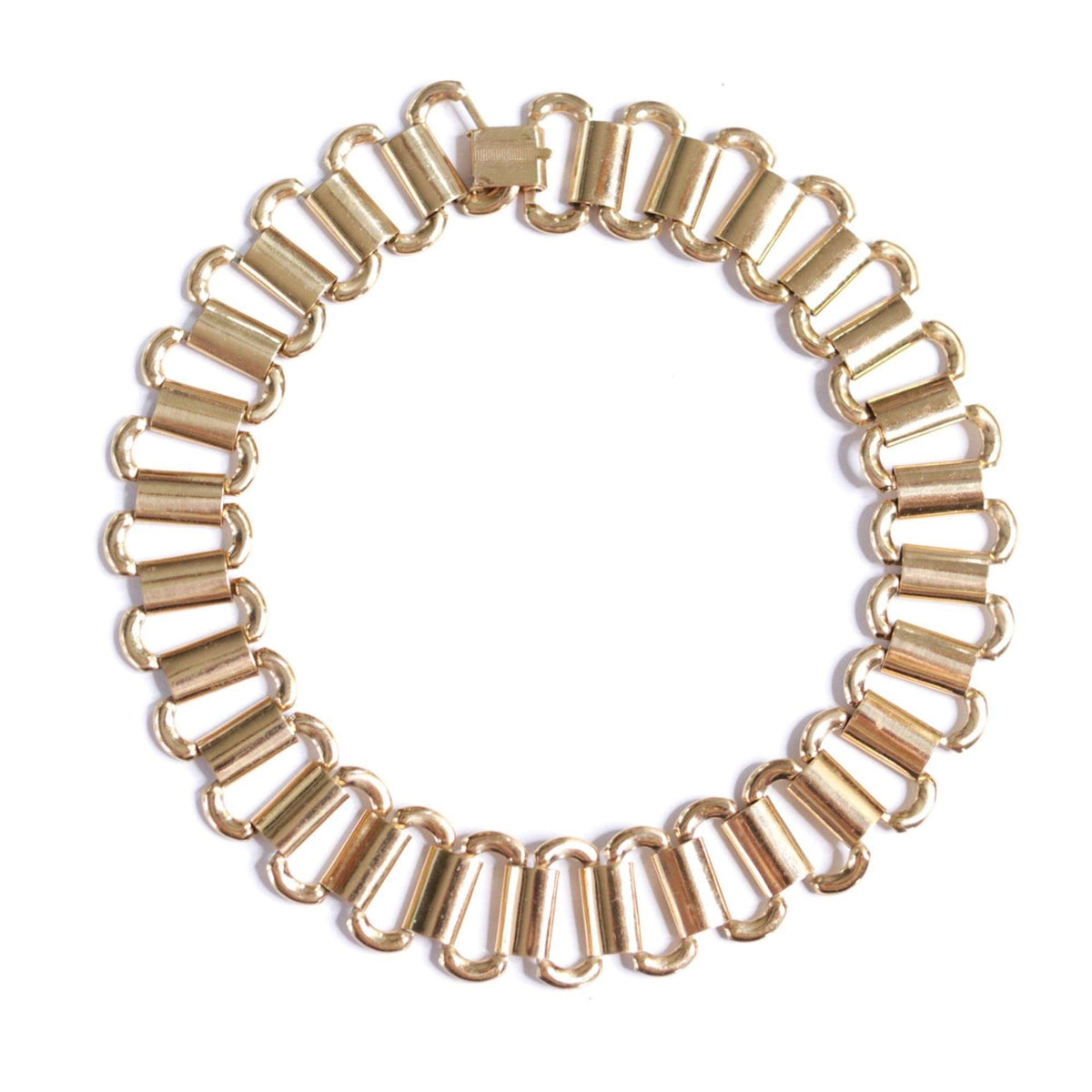 Vintage Coro Gold Flat Link Book Chain Necklace