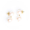 Vintage 1980s Pierced Double Pearl Dangling Statement Earrings by Unsigned Beauty - Vintage Meet Modern Vintage Jewelry - Chicago, Illinois - #oldhollywoodglamour #vintagemeetmodern #designervintage #jewelrybox #antiquejewelry #vintagejewelry