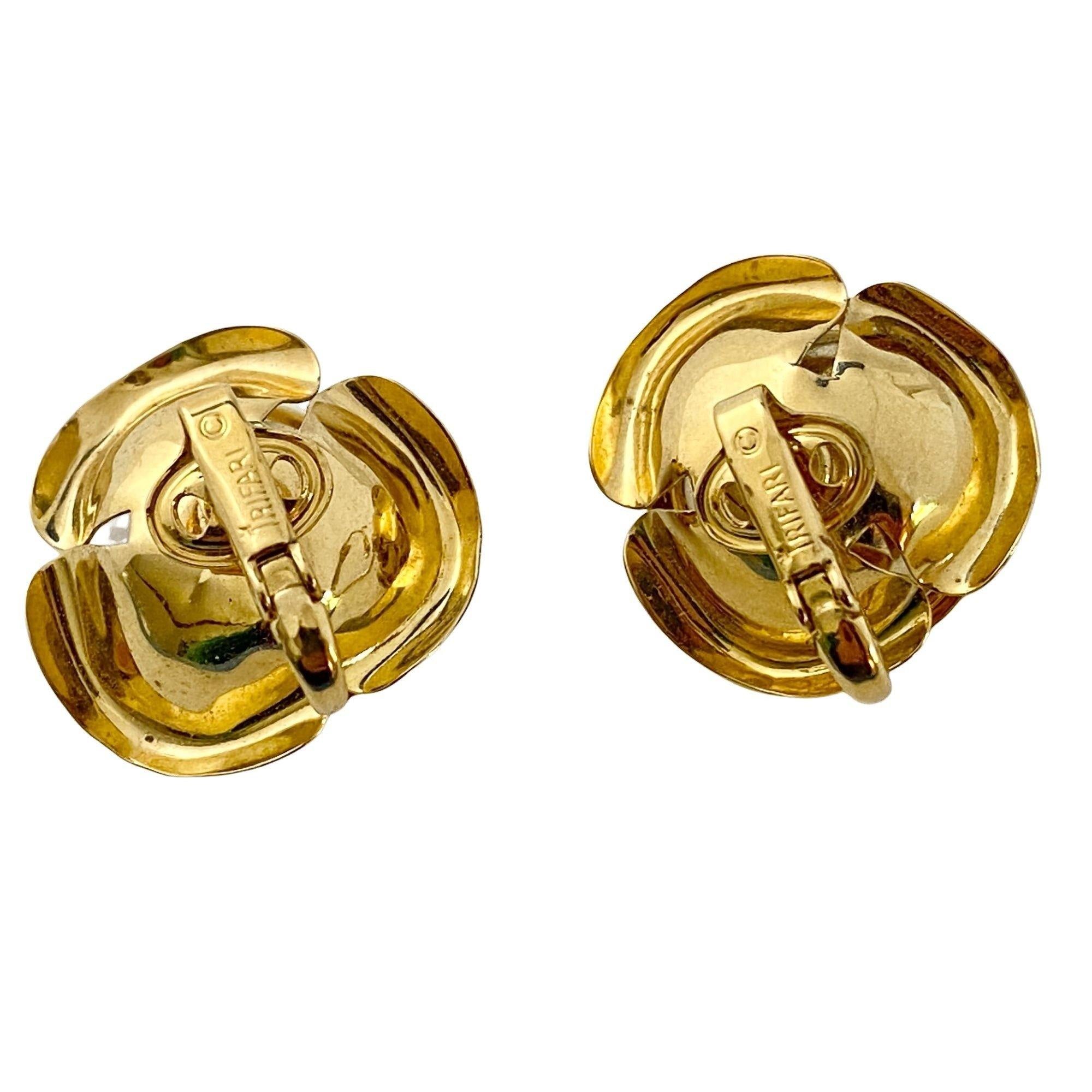 Vintage Crown Trifari Gold Rose Earrings by Crown Trifari - Vintage Meet Modern Vintage Jewelry - Chicago, Illinois - #oldhollywoodglamour #vintagemeetmodern #designervintage #jewelrybox #antiquejewelry #vintagejewelry