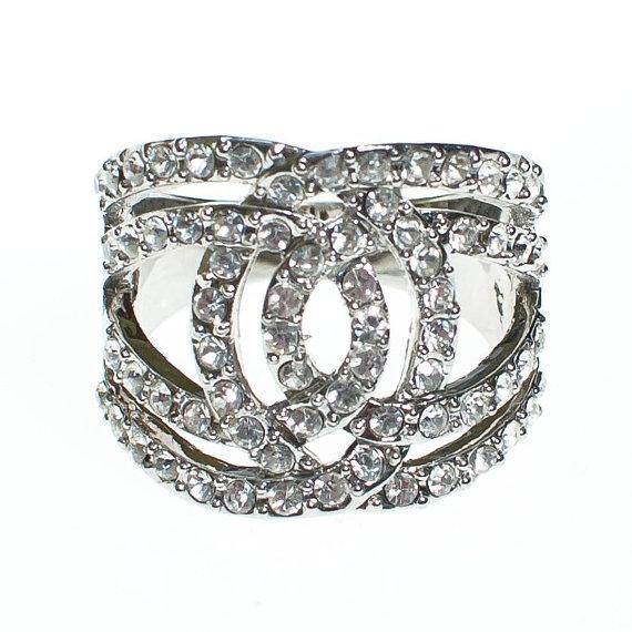 Vintage Art Deco Inspired Wide Swirled Band Ring