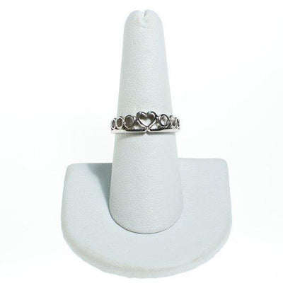 Silver Heart Band Ring Size 8 by 1980s - Vintage Meet Modern Vintage Jewelry - Chicago, Illinois - #oldhollywoodglamour #vintagemeetmodern #designervintage #jewelrybox #antiquejewelry #vintagejewelry