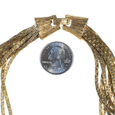 Vintage Multi Strand Gold Link Necklace by 1960s - Vintage Meet Modern Vintage Jewelry - Chicago, Illinois - #oldhollywoodglamour #vintagemeetmodern #designervintage #jewelrybox #antiquejewelry #vintagejewelry