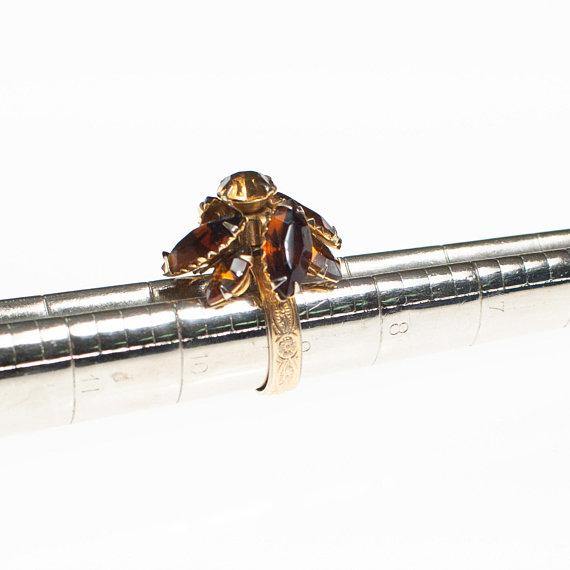 Vintage Juliana Smokey Topaz Rhinestone Statement Ring by Juliana - Vintage Meet Modern Vintage Jewelry - Chicago, Illinois - #oldhollywoodglamour #vintagemeetmodern #designervintage #jewelrybox #antiquejewelry #vintagejewelry