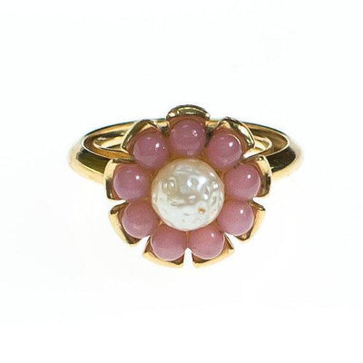 Vintage Avon Ring Pink Pearl with Pearl Center by Avon - Vintage Meet Modern Vintage Jewelry - Chicago, Illinois - #oldhollywoodglamour #vintagemeetmodern #designervintage #jewelrybox #antiquejewelry #vintagejewelry