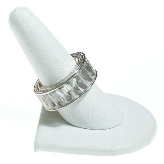 Vintage Cubic Zirconia Engagement Band Set in Sterling Silver by Sterling SIlver - Vintage Meet Modern Vintage Jewelry - Chicago, Illinois - #oldhollywoodglamour #vintagemeetmodern #designervintage #jewelrybox #antiquejewelry #vintagejewelry