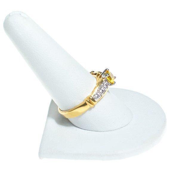 Vintage Citrine Solitaire Cocktail Ring with Pave CZ Accents by Citrine - Vintage Meet Modern Vintage Jewelry - Chicago, Illinois - #oldhollywoodglamour #vintagemeetmodern #designervintage #jewelrybox #antiquejewelry #vintagejewelry