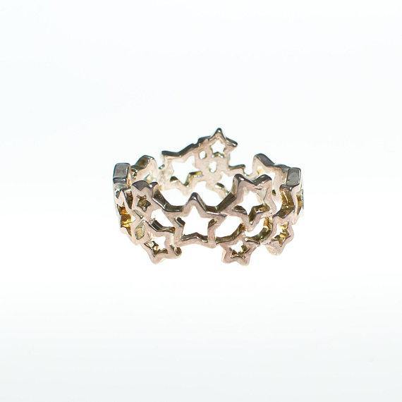Vintage Silver Star Band Ring