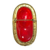 Vintage Coral Lucite Cameo Relief Brooch by 1960s - Vintage Meet Modern Vintage Jewelry - Chicago, Illinois - #oldhollywoodglamour #vintagemeetmodern #designervintage #jewelrybox #antiquejewelry #vintagejewelry