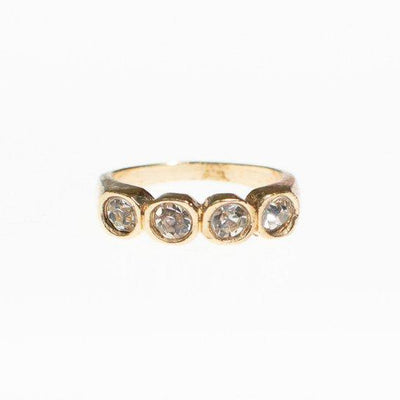 Vintage Bezel Set Cubic Zirconia Gold Plated Band Ring by 1990s - Vintage Meet Modern Vintage Jewelry - Chicago, Illinois - #oldhollywoodglamour #vintagemeetmodern #designervintage #jewelrybox #antiquejewelry #vintagejewelry