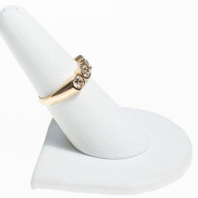 Vintage Bezel Set Cubic Zirconia Gold Plated Band Ring by 1990s - Vintage Meet Modern Vintage Jewelry - Chicago, Illinois - #oldhollywoodglamour #vintagemeetmodern #designervintage #jewelrybox #antiquejewelry #vintagejewelry