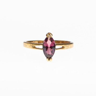 Vintage Amethyst Marquise Cut Crystal Statement Ring by 1990s - Vintage Meet Modern Vintage Jewelry - Chicago, Illinois - #oldhollywoodglamour #vintagemeetmodern #designervintage #jewelrybox #antiquejewelry #vintagejewelry