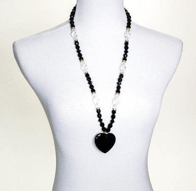 Black and Faceted Czech Crystal Beaded Necklace by Vintage Meet Modern - Vintage Meet Modern Vintage Jewelry - Chicago, Illinois - #oldhollywoodglamour #vintagemeetmodern #designervintage #jewelrybox #antiquejewelry #vintagejewelry