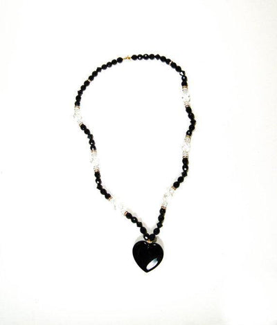 Black and Faceted Czech Crystal Beaded Necklace by Vintage Meet Modern - Vintage Meet Modern Vintage Jewelry - Chicago, Illinois - #oldhollywoodglamour #vintagemeetmodern #designervintage #jewelrybox #antiquejewelry #vintagejewelry