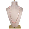 Rose Quartz and Porcelain Floral Bead Necklace by Vintage Meet Modern  - Vintage Meet Modern Vintage Jewelry - Chicago, Illinois - #oldhollywoodglamour #vintagemeetmodern #designervintage #jewelrybox #antiquejewelry #vintagejewelry