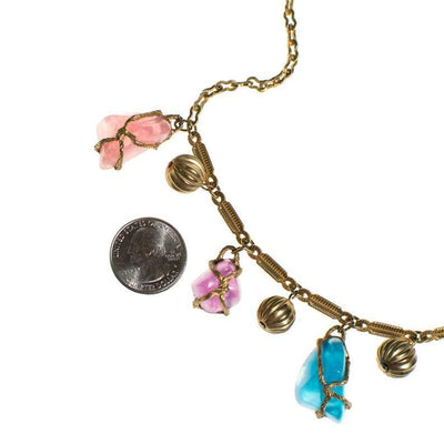 Vintage Lucite Pink, Purple, Blue and Green Rock Candy Charm Necklace by Vintage Meet Modern - Vintage Meet Modern Vintage Jewelry - Chicago, Illinois - #oldhollywoodglamour #vintagemeetmodern #designervintage #jewelrybox #antiquejewelry #vintagejewelry