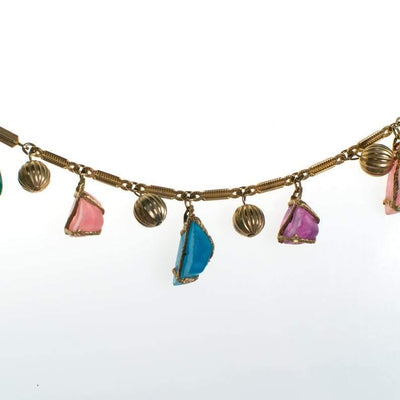 Vintage Lucite Pink, Purple, Blue and Green Rock Candy Charm Necklace by Vintage Meet Modern - Vintage Meet Modern Vintage Jewelry - Chicago, Illinois - #oldhollywoodglamour #vintagemeetmodern #designervintage #jewelrybox #antiquejewelry #vintagejewelry