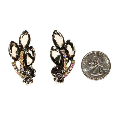 Smokey Crystal and Aurora Borealis Rhinestone Ear Crawler Earrings by Unsigned Beauties - Vintage Meet Modern Vintage Jewelry - Chicago, Illinois - #oldhollywoodglamour #vintagemeetmodern #designervintage #jewelrybox #antiquejewelry #vintagejewelry