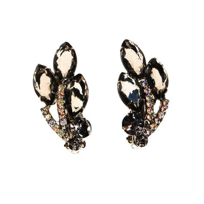 Smokey Crystal and Aurora Borealis Rhinestone Ear Crawler Earrings by Unsigned Beauties - Vintage Meet Modern Vintage Jewelry - Chicago, Illinois - #oldhollywoodglamour #vintagemeetmodern #designervintage #jewelrybox #antiquejewelry #vintagejewelry