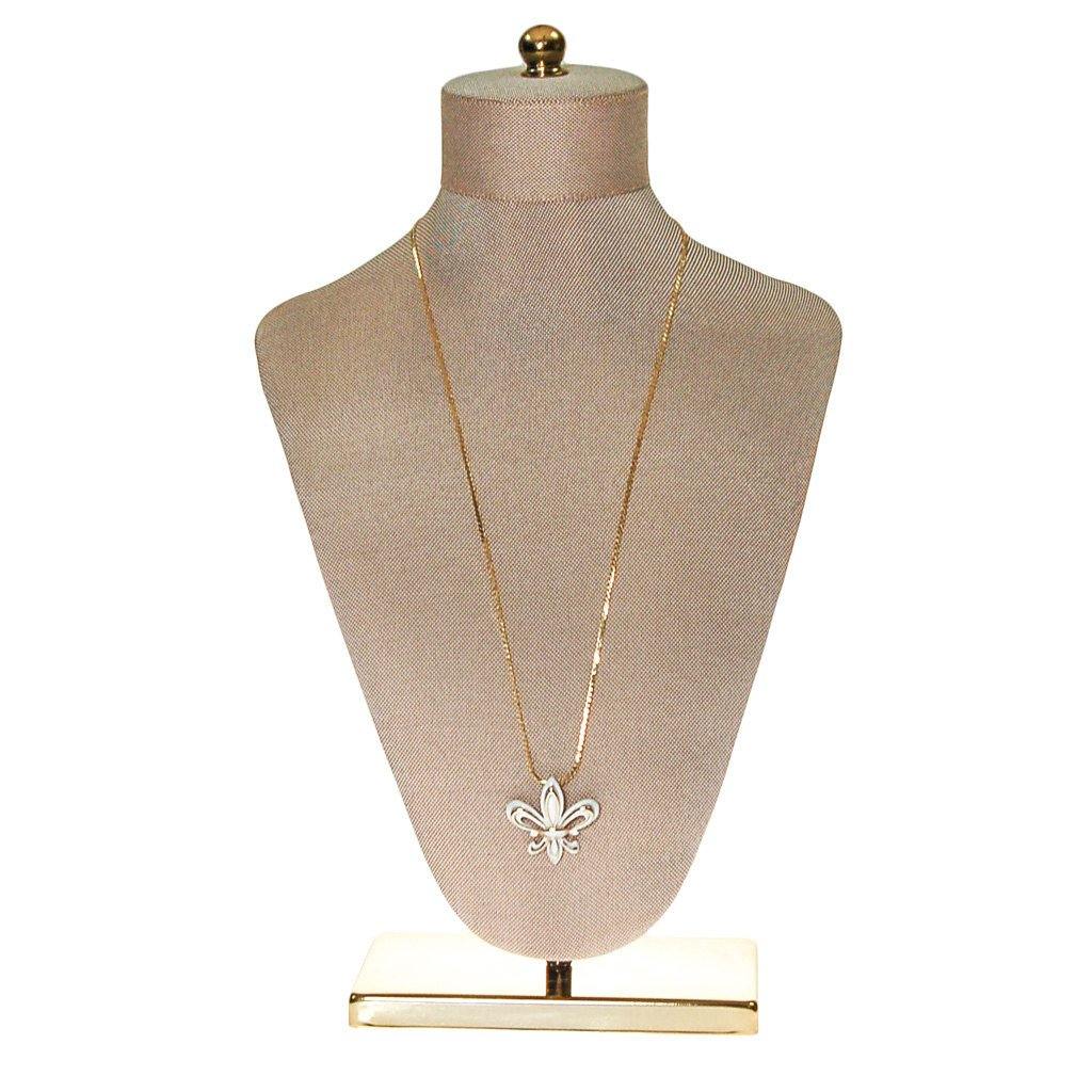 White and Gold Fleur De Lis Pendant Necklace by Unsigned Beauty - Vintage Meet Modern Vintage Jewelry - Chicago, Illinois - #oldhollywoodglamour #vintagemeetmodern #designervintage #jewelrybox #antiquejewelry #vintagejewelry