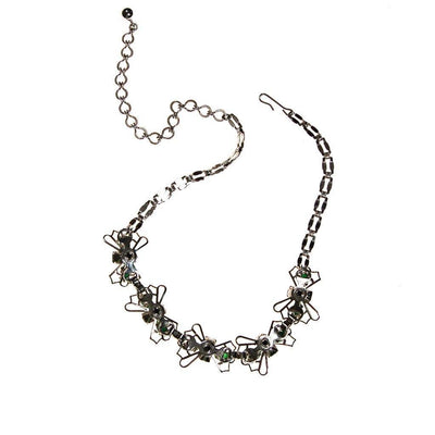 Green and Diamante Rhinestone Butterfly Choker Necklace by Unsigned Beauty - Vintage Meet Modern Vintage Jewelry - Chicago, Illinois - #oldhollywoodglamour #vintagemeetmodern #designervintage #jewelrybox #antiquejewelry #vintagejewelry