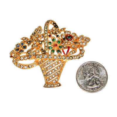Basket of Flowers Rhinestone Brooch by Unsigned Beauty - Vintage Meet Modern Vintage Jewelry - Chicago, Illinois - #oldhollywoodglamour #vintagemeetmodern #designervintage #jewelrybox #antiquejewelry #vintagejewelry